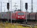 145 080-8 wartet am 01.09.2013 im Bahnhof Nordhausen auf die Ausfahrt