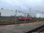 145 053-5 beim verlassen des Bahnhofs Waren (Mritz) in Richtung Neustrelitz Hbf am 16.6.14