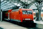 Scanbild von 145 046 in RE-Dienst in Kln Hbf am 13 Februar 1999.