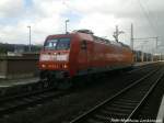 145 018-8 beim verlassen des Bahnhofs Gerstungen am 31.3.15