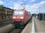 145 057-6 im Bahnhof Halle (Saale) Hbf am 14.5.15