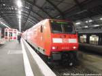 146 026 im Bahnhof Halle (Saale) Hbf am 18.12.15