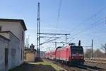 DB 146 016 treft am 8 April 2018 in Pirna ein.