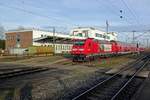 m 3.Januar 2020 verlässt 146 220 mit ein ER nach Basel Badischer Bahnhof Offenburg.