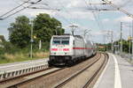 146 572 mit ihrer IC2 Garnitur bei der durchfahrt in Zberitz am 22.7.20