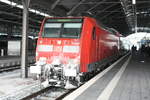 146 007 im Bahnhof Halle/Saale Hbf am 10.2.21