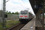 146 566 bei der Durchfahrt im Bahnhof Leipzig-Messe am 24.5.22