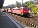 2x BR 151 mit einem Gterzug bei der Abfahrt ausm Bahnhof Hamburg-Harburg am 8.6.13