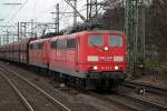 151 161-7 zog mit einer schwesterlok einen erzzug am 22.11.13 durch hh-harburg 