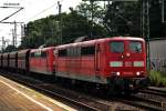 151 110-4 zog mit einer schwesterlok einen erzzug durch hh-harburg,datum 29.07.14