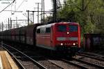 151 020-5 ist mit einen leeren ganzzug durch hh-harburg gefahren,datum 01.08.14