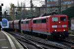 151 112-0 zog mit einer schwesterlok einen ganzzug durch hh-harburg,06.12.14