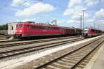 Am 2 Juli 2013 steht 151 063 in Augsburg Hbf.