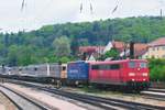 KLV mit 151 071 durchfahrt Treuchtlingen am 22 Mai 2009.