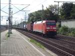 152 157-3 fuhr mit einen intermodal durch hh-harburg am 20.08.13