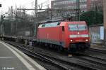 152 153-3 ist mit einen containerzug am 28.02.14 duch hh-harburg gefahren