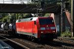 152 014-7 zog einen kastenzug durch hh-harburg,datum 28.08.14