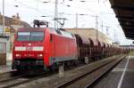 Am 23 September 2014 schiebte 152 155 mit Schtterzug ins Bahnhof Falkenberg (Elster).