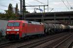 152 190-5 zog einen tanker durch hh-harburg,datum 31.10.14