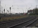 Bahnhof Grokorbetha mit den abgestellten E-Loks 185 603 und 185 631 der HGK und 152er von DB am 17.4.16