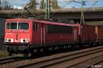 155 084-7 zog einen ganzzug durch hh-harburg am 15.04.14