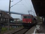 155 232-2 mit einem Gterzug beim Durchfahren des Bahnhofs Stralsund-Rgendamm am 6.5.14