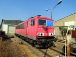 155 089-6 abgestellt vor der LEG Werkstatt in Delitzsch am 10.9.16