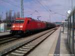 185 246-6 mit Gz bei der Durchfahrt in Bergen auf Rgen am 23.4.13