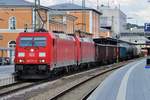 Am 8 Mai 2018 durchfahrt 185 213 Passau.