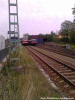 MTEG 118 770-7 & Ferkeltaxe im Bahnhof Bergen auf Rgen am 11.5.13