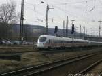 Ein ICE im Doppelpack kurz vor dem Bahnhof Naumburg (Saale) am 24.2.15