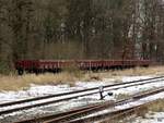  5 rungenwagen der gattung Res wurden kurzzeitig abgestellt im bahnhof glinde,08.02.21