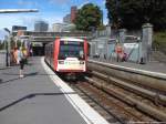 Wagen 812-3 als U3 mit ziel Wandsbek-Gartenstadt in der Station Landungsbrcke in Hamburg am 1.9.13