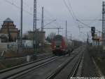 Mit Steuerwagen voraus kommt 143 816-7 als RB 37862 mit ziel Lutherstadt Wittenberg im Bahnhof Landsberg (b Halle/Saale) eingefahren am 3.1.15