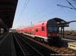 Mit Steuerwagen voraus steht 112 169 im Bitterfelder Bahnhof am 2.5.16