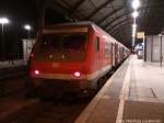 Wittenberger Steuerwagen , Zuglok war die MRCE ES 64 U2 - 018 mit ziel Eisenach im Bahnhof Halle Saale Hbf am 14.2.14