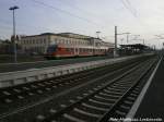 Mit Steuerwagen voraus steht MRCE ES 64 U2 - 028 mit ziel Halle (Saale) Hbf im Merseburger Bahnhof am 6.1.15