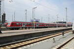 RE3 Verstrkerzug abgestellt im Bahnhof Stralsund Hbf am 25.7.21