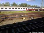 TEE-Wagen und Sonderzugwagen in Stralsund Hbf abgestellt am 10.6.13