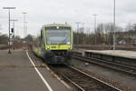 VT 650 725 von agilis als RB24 mit ziel Bad Steben bei der Einfahrt in den Bahnhof Marktredwitz am 23.3.21