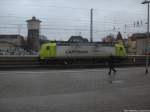 BR 185 der Captrain abgestellt im Bahnhof Angermnde am 14.2.14