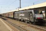 Captrain 189 108 legt ein Pause ein in Basel Badiscdher Bahnhof am 5 Juni 2014.