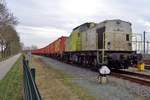 CapTrain 203-103 steht mit ein UBC-Containerzug am 18 Mrz 2018 in Lage Zwaluwe.