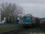 232 008 der CTHS mit einem Gterzug unterwegs zum Saalehafen am 21.1.15