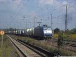 145-CL 204 der Crossrail mit einem Gterzug im Bahnhof Lutherstadt Wittenberg am 7.9.14