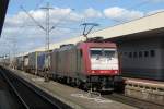 Am 20 September 2010 durchfahrt Crossrail 185 593 Basel Badischer Bahnhof.