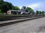 PRESS 650 032-4 bei der ausfahrt aus Putbus in Richtung Lauterbach Mole am 29.5.13