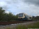 PRESS 650 032-4 beim einfahren in den Bahnhof Putbus am 5.5.14