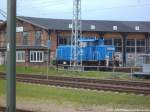 BR 363 der PRESS abgestellt im Bahnhof Wismar am 13.7.14