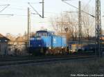 PRESS 346 001 im Gleisbaudienst ttig in Halle (Saale) am 13.1.15